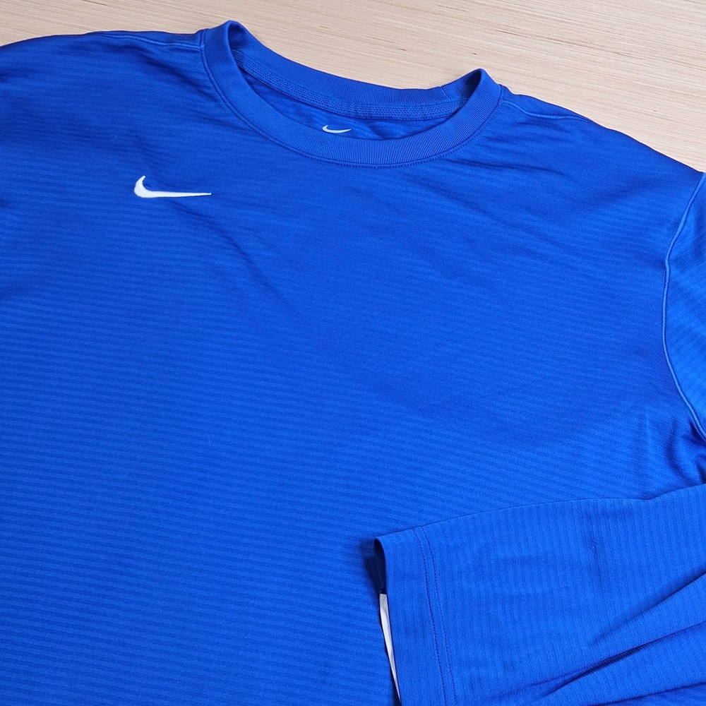 Nike Dri-FIT Long Sleeve Shirt Mens XL Blue Athletic Training Workout Tee
